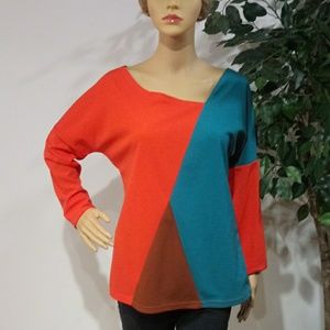 COLOR BLOCK BLOUSE